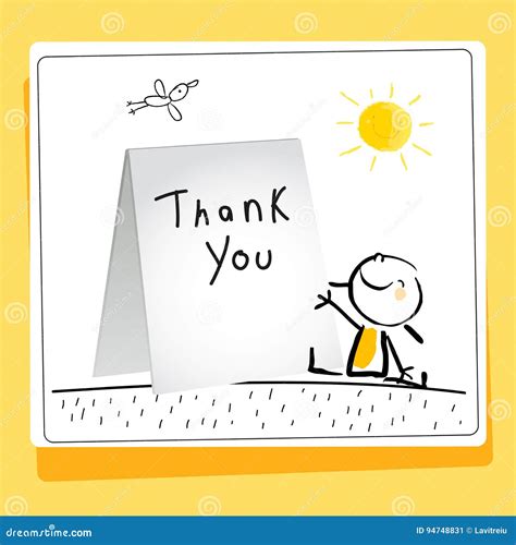 Kids Gratefulness Thank You Card Cartoon Vector | CartoonDealer.com ...