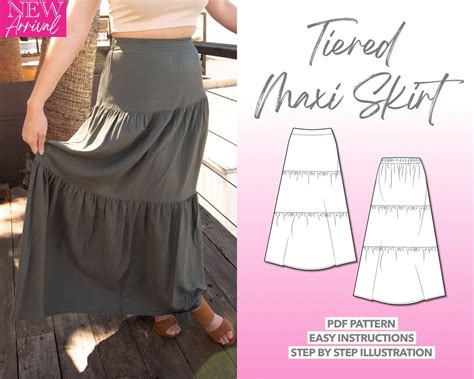 Skirt Sewing Pattern Maxi Skirt Pattern Tiered Maxi Skirt Etsy