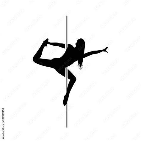 Pole dance girls. vector silhouettes icon Stock Vector | Adobe Stock