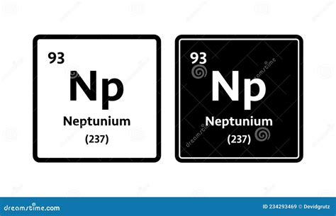 Neptunium Symbol. Chemical Element of the Periodic Table Stock Vector ...