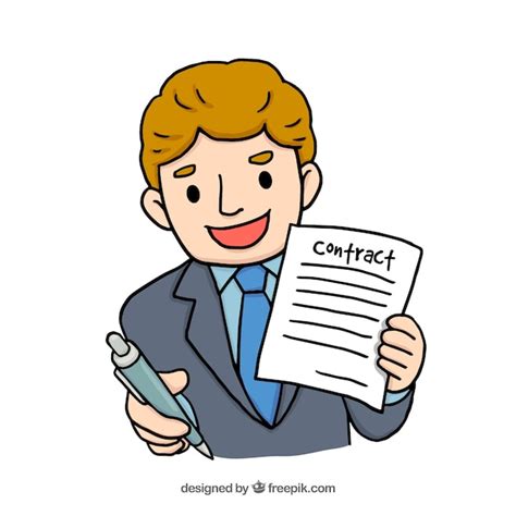 Free Vector Salesman With Contract