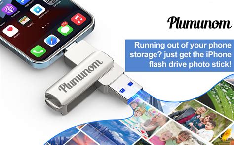 Plumunom Flash Drive For IPhone 128GB Photo Stick For IPhone Flash