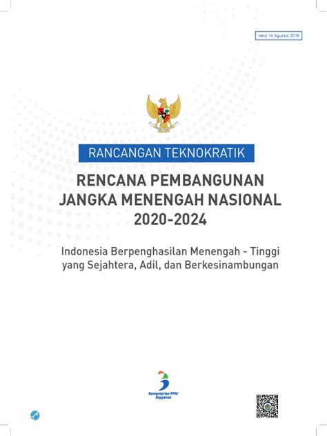 Rpjmn 2020 2024 Indonesia Berpenghasilan Menengah Tinggi Yang Sejahtera Adil Dan