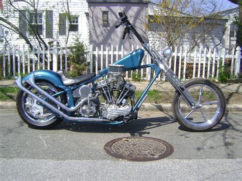 1957 Harley Davidson FL Panhead Softail Chopper Blue Oceanside New