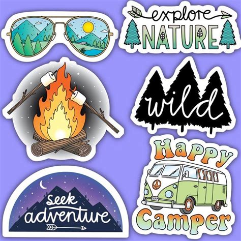 Nature Outdoors Stickers 6 Pack – Big Moods