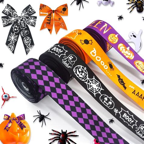 Amazon Hying 4 Rolls Halloween Satin Ribbons For Wrapping Gifts