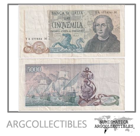 Italia Billete Liras P Vf Colon Argcollectibles