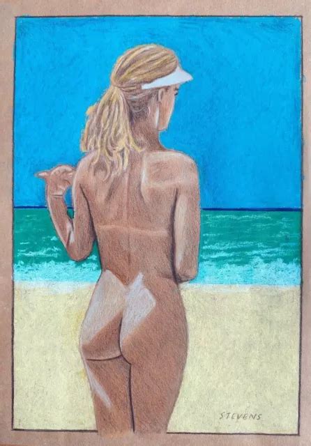 ORIGINAL DRAWING NUDE Naked Female Lady Portrait Figure Art Pose Realism PicClick UK