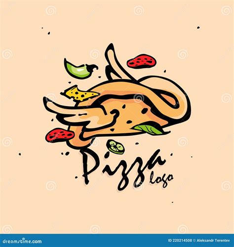 The Logo Is Flying On The Wings Of A Pizza Cartoon Logo For Pizza