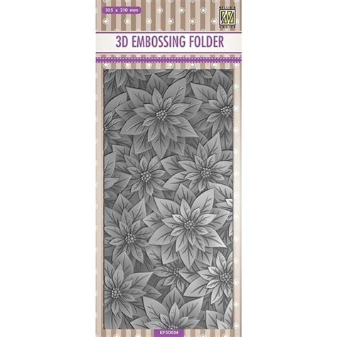 3D Embossing Folders Poinsettia EF3D034 Craftlines B V