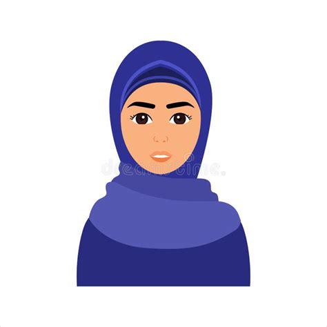 Retrato Isolado De Uma Bela Garota No Hijab Avatar De Uma Jovem