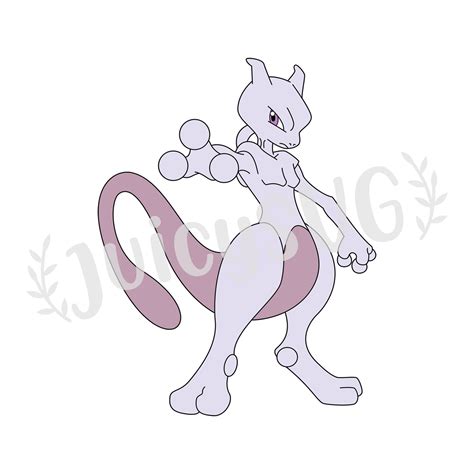 Mewtwo Pokemon Layered SVG Cricut Cut File Digital File Etsy