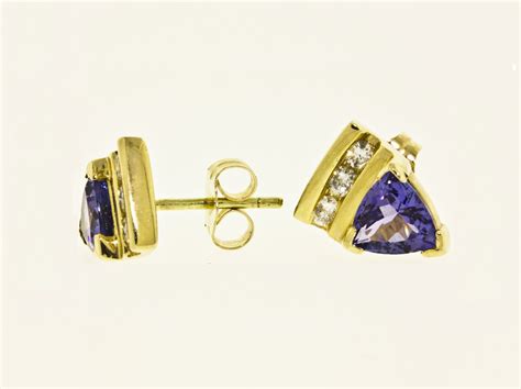 K Yellow Gold Ctw Diamond Ct Tanzanite Earrings At Tanzanite