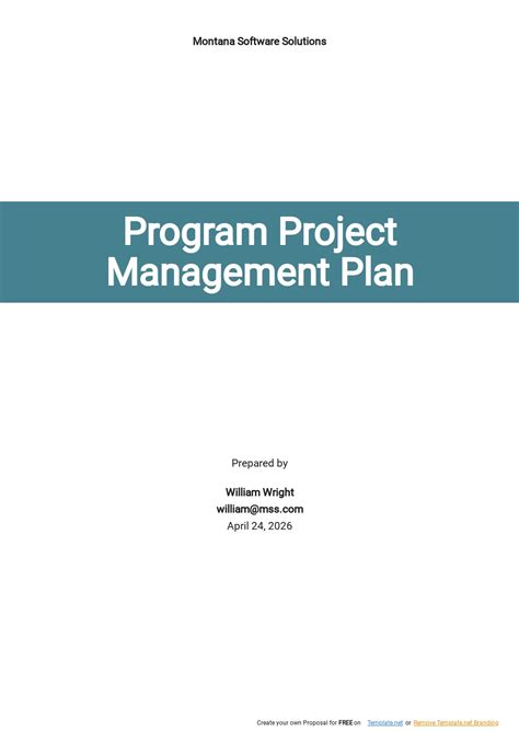 Program Management Plan Word Templates - Design, Free, Download ...