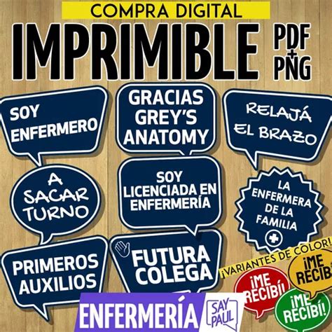 Kit Imprimible Props Cartelitos Recibida Enfermer A