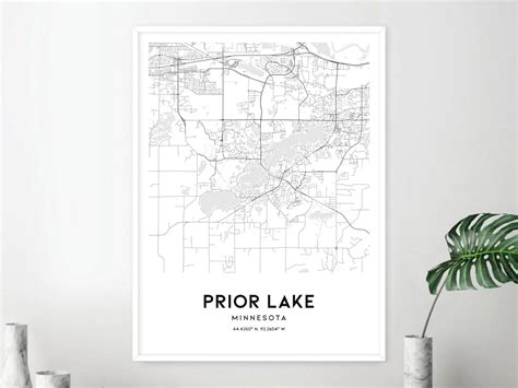 Prior Lake Map Print Prior Lake Map Poster Wall Art Mn City Map