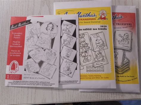 New Aunt Martha Hot Iron Embroidery Transfers Spring Bunnies Chicks Ducks And Eggs Etsy