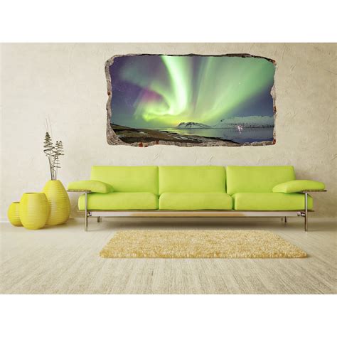 Startonight 3D Mural Wall Art Photo Decor Aurora Borealis Amazing Dual