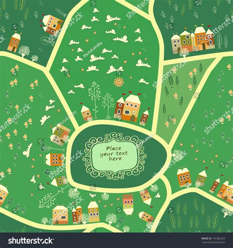 Cartoon Map City Vector Illustration Cute Stock Vector (Royalty Free) 145382353 | Shutterstock