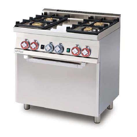 Piano De Cuisson Professionnel Lotus Quatre Feux Four Gaz