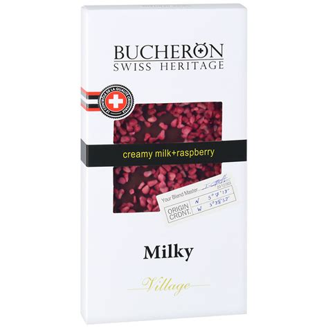 Шоколад Bucheron молочный шоколад с кусочками малины 100г. 1*10шт. мет ...