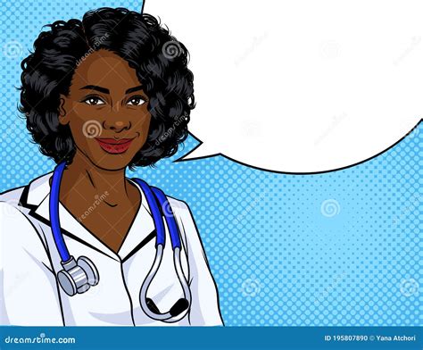 African American Woman In A White Nurse Uniform. Vector Illustration ...