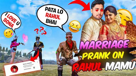 First Time Marriage Prank On Rahul Gaming 🤣 Fir Rahul Mamu Ko Aya Gussa