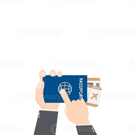 Hand Holding Airplane Ticket And Passport 16348530 Png