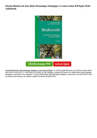 Pdf Biodiversit 2Me Dition Dynamique Biologique Et Conservation