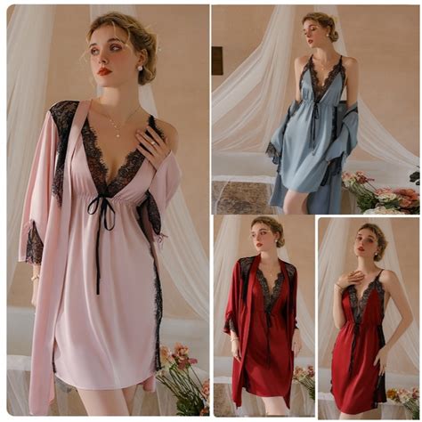 Jual M L NEW Satu Set Kimono Baju Tidur Sexy Lingerie Wanita Y46 Shopee Indonesia