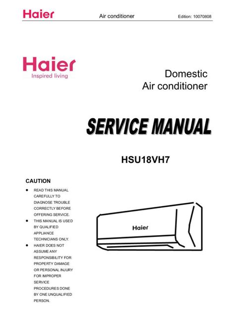 Haier Air Conditioner Service Manual For Model Hsu18vh7