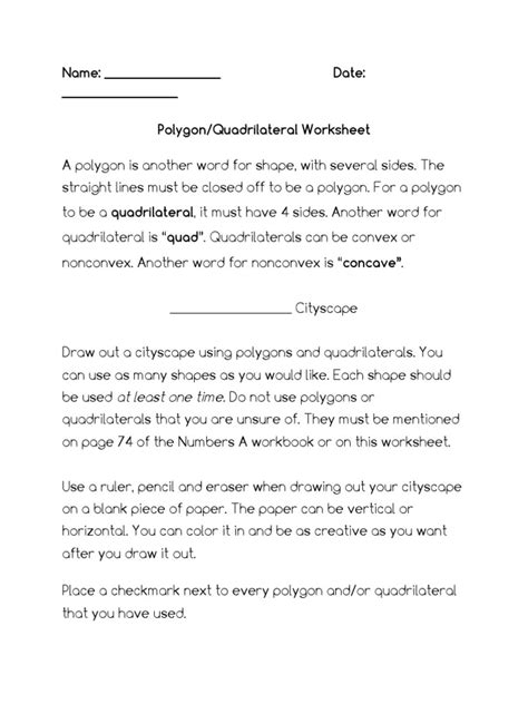 Polygons And Quadrilaterals Worksheet PDF Worksheets Library