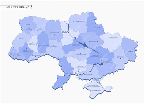 Premium Vector | Map of Ukraine The map shows cities and their regions