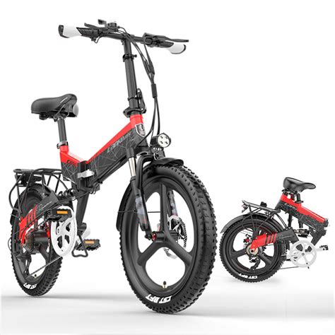 Lankeleisi G Electric Folding Bike W Motor Red