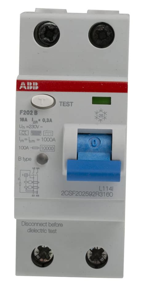 2CSF202592R3160 F202 B 16 0 3 ABB ABB 2 Pole Type B Residual Current