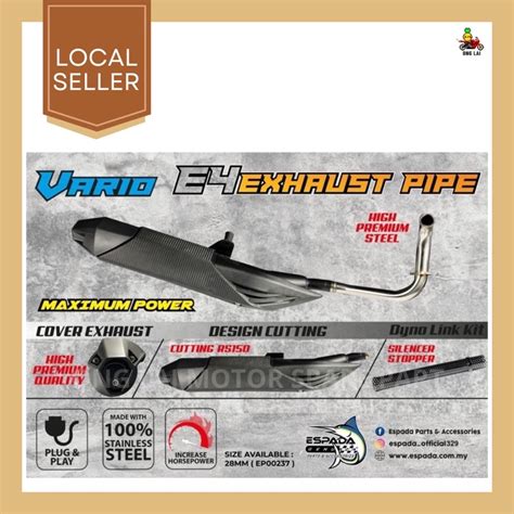 ESPADA HONDA VARIO 150 RACING EXHAUST PIPE EJOS EJOX EKZOS E4 CUTTING