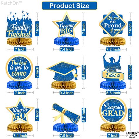 Katchon Blue Graduation Centerpieces For Tables Pack Of Blue