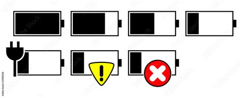 set of icons for design. A set of icons of battery. An icon of the ...