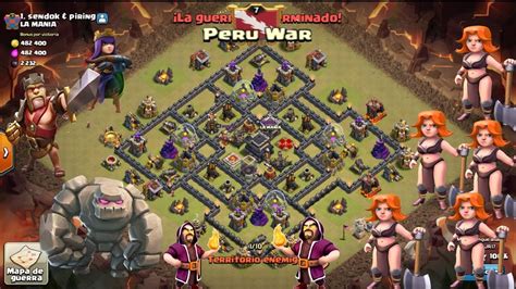 Mass Valkyrie Attack Th9 Vs Th9│go Va Wi 10 9 Youtube