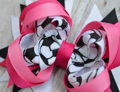 Pink And Black Soccer Bow Custom Soccer Bows Girls Soccer Etsy