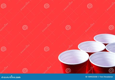 Red Party Cup And Beer Pong Tournament Background Template. Stock Photo ...