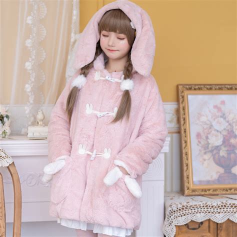 Cute Rabbit Ear Horn Button Plush Coat On Storenvy