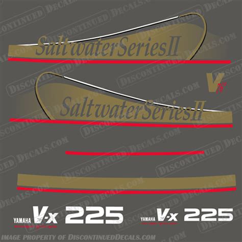 Yamaha 225hp Vx225 Saltwater Series Ii Decals Partial Kit Gold