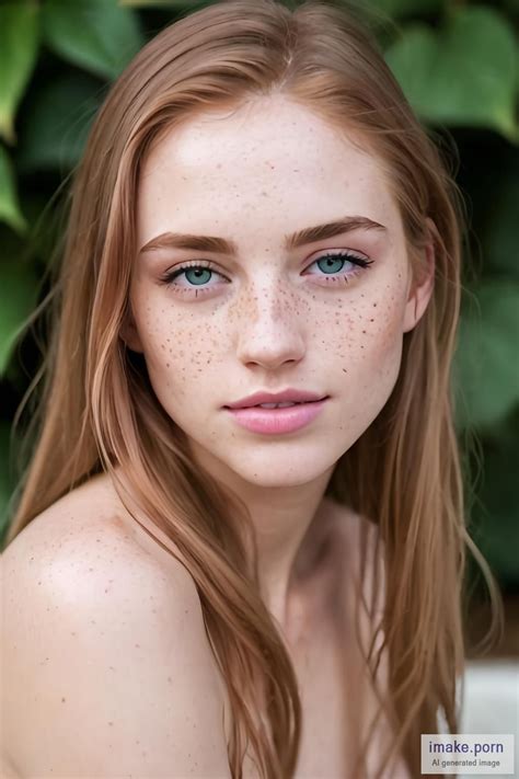 Imake Porn European Freckles Seductive From Front Green Eyes Long