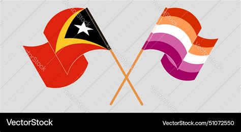 Crossed And Waving Flags Of East Timor Royalty Free Vector