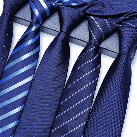 New Men S Tie 8cm Blue Neckties Jacquard Woven Stripes Striped Polka Dot Neck Ties Neckwear For