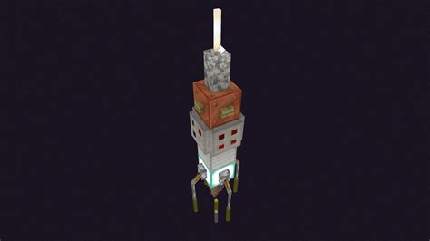 Retro Rocketship By Iampixel Minecraft Build Tutorial