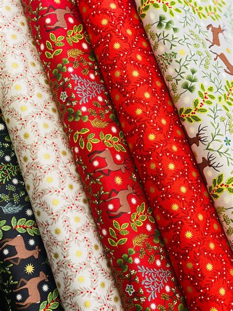 Christmas Fabrics Fat Quarters Bundle Lewis Irene 100 Etsy