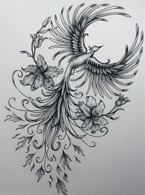 Female Phoenix Rising Tattoo Designs