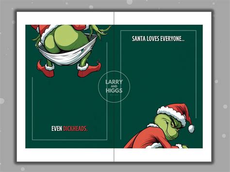 Grinch Christmas Card Digital Printable Rude Xmas Quotes - Etsy